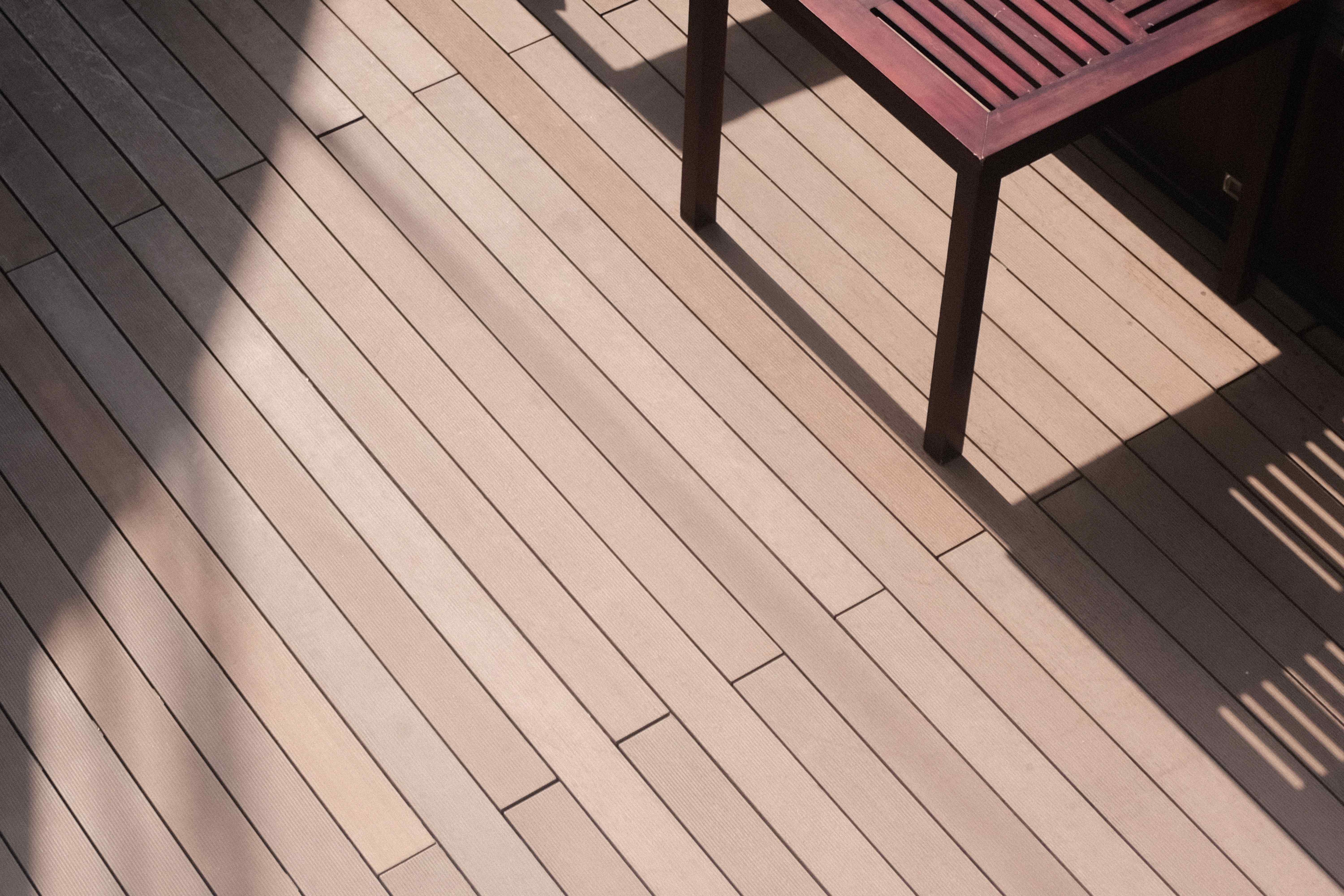 Wood deck and wooden furniture